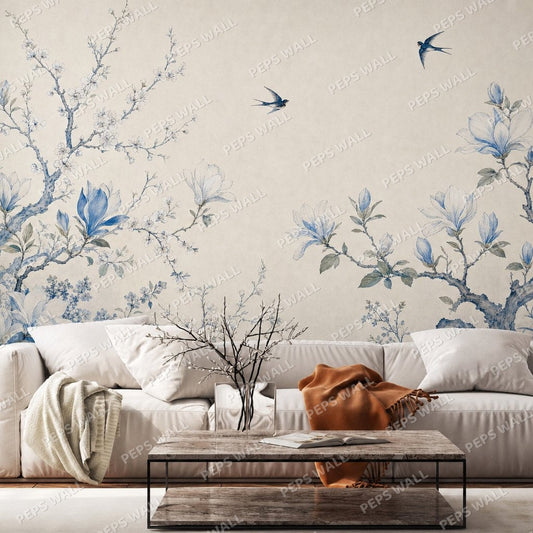 Porcelain Morning — floral wallpaper Dubai, Peps Wall