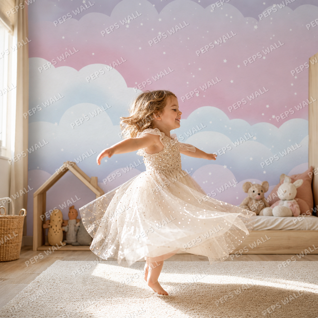 Princess Dreams kids room wallpaper - custom mural printed and installed in Dubai