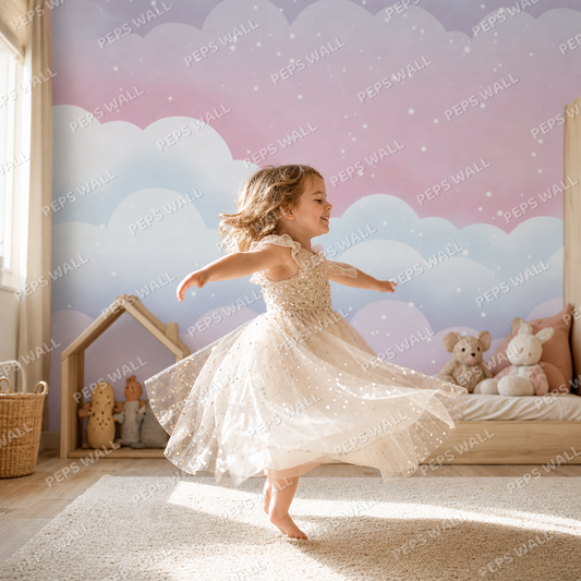 Princess Dreams kids room wallpaper - custom mural printed and installed in Dubai