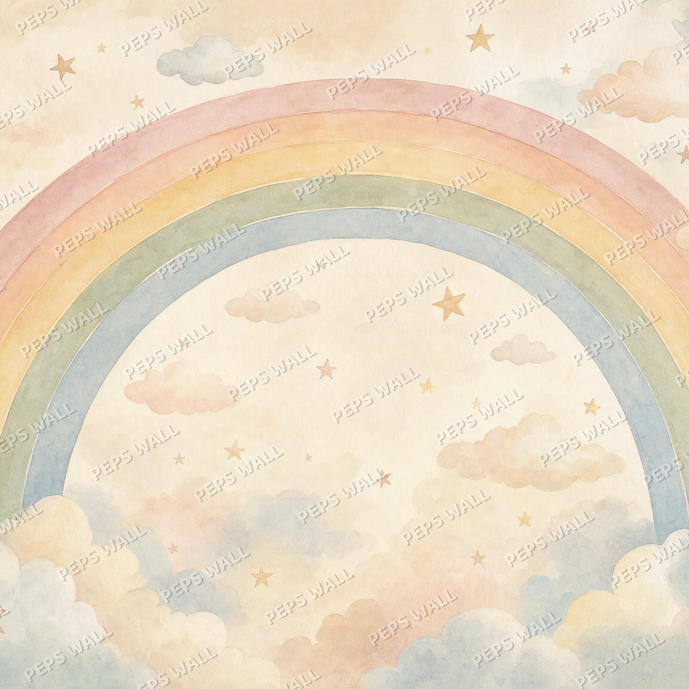 Rainbow Arc Dreams - Watercolor wallpaper design