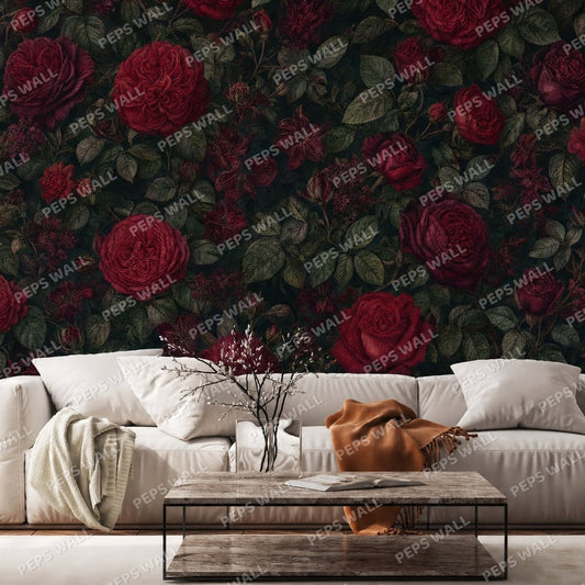 Red Rose — rose wallpaper Dubai, Peps Wall