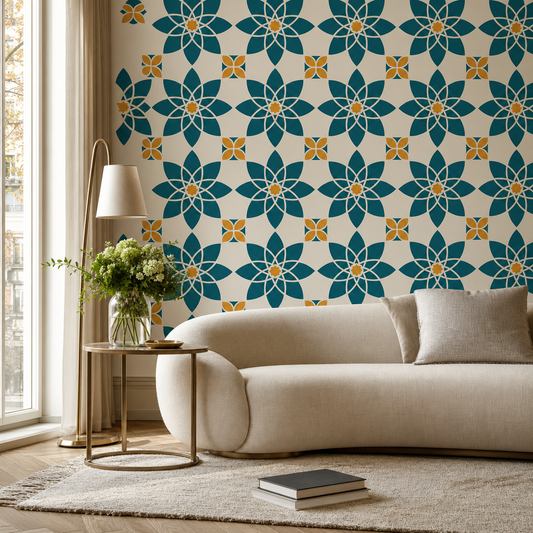 Ronda living room wallpaper - custom mural printed and installed in Dubai