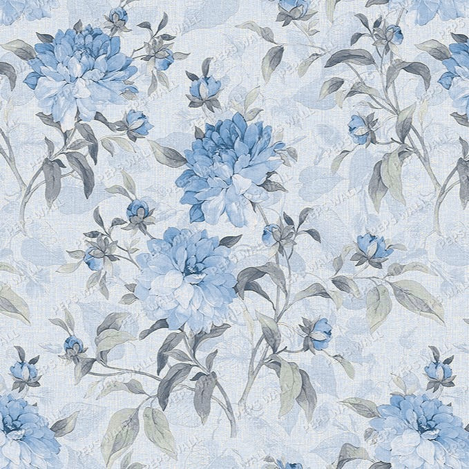Rose Springs - Blue full wall mural design