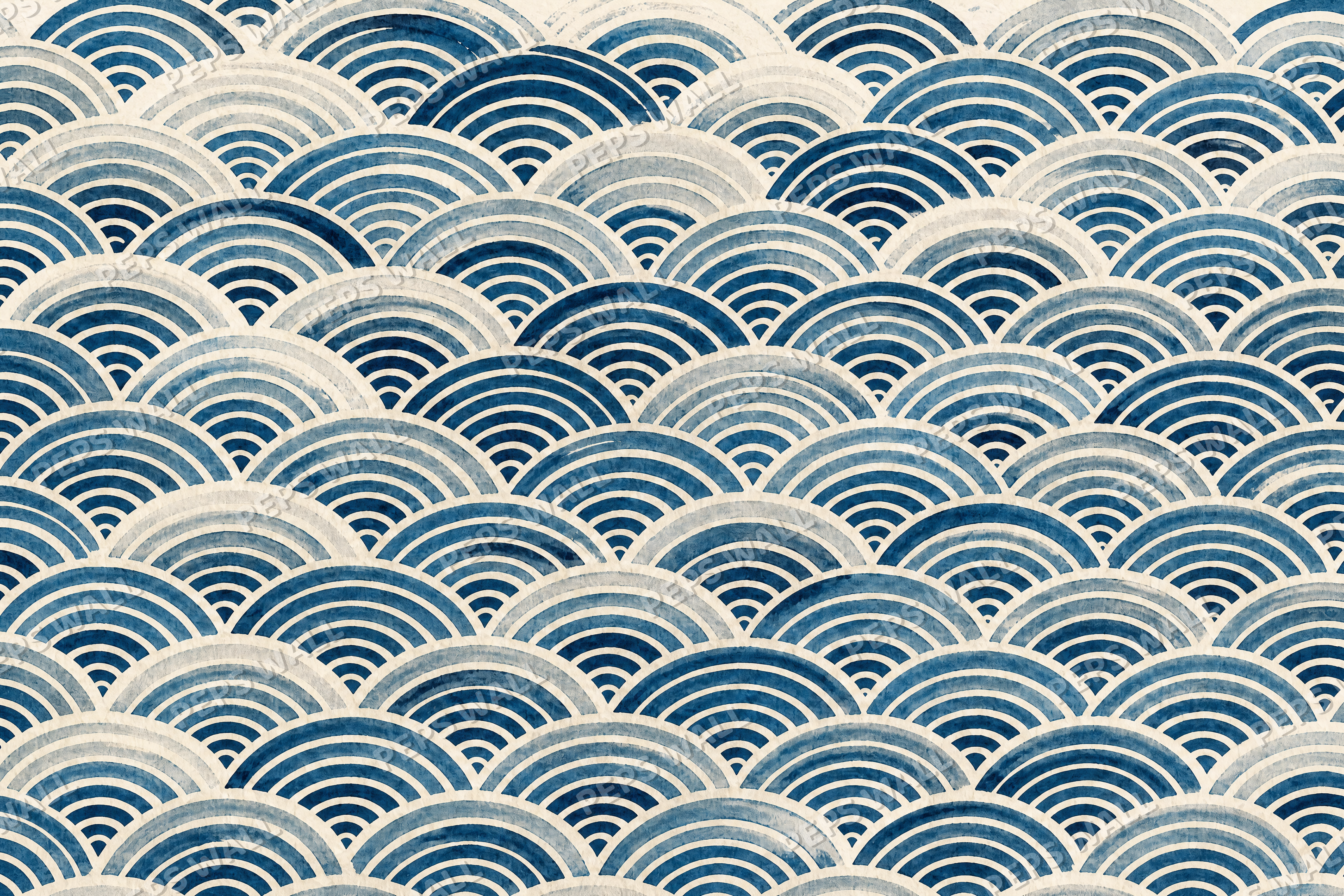 Seigaiha Indigo - made-to-measure wall mural design by Peps Wall Dubai