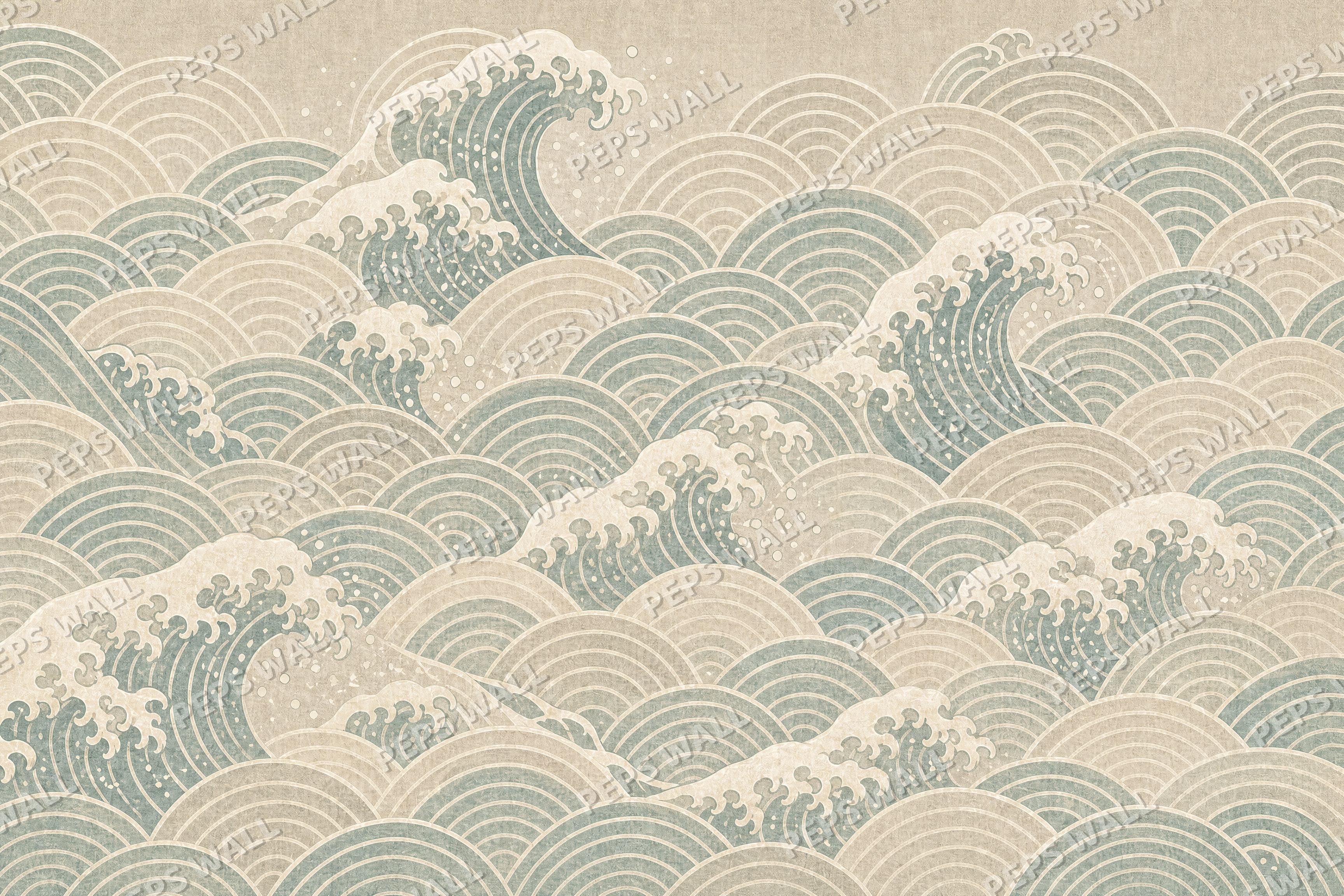 Seigaiha Sage - made-to-measure wall mural design by Peps Wall Dubai
