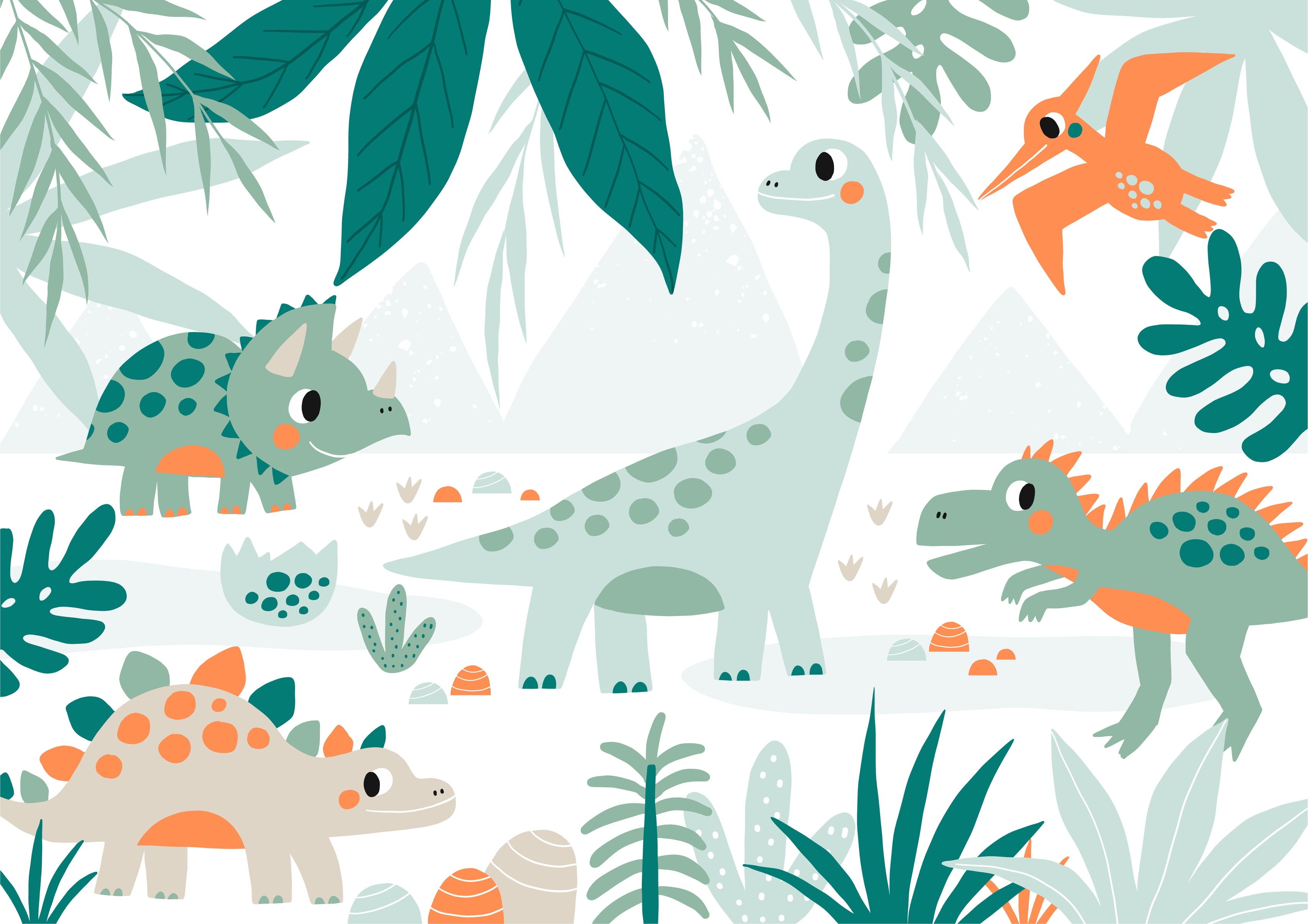 Dinosaurs in the forrest