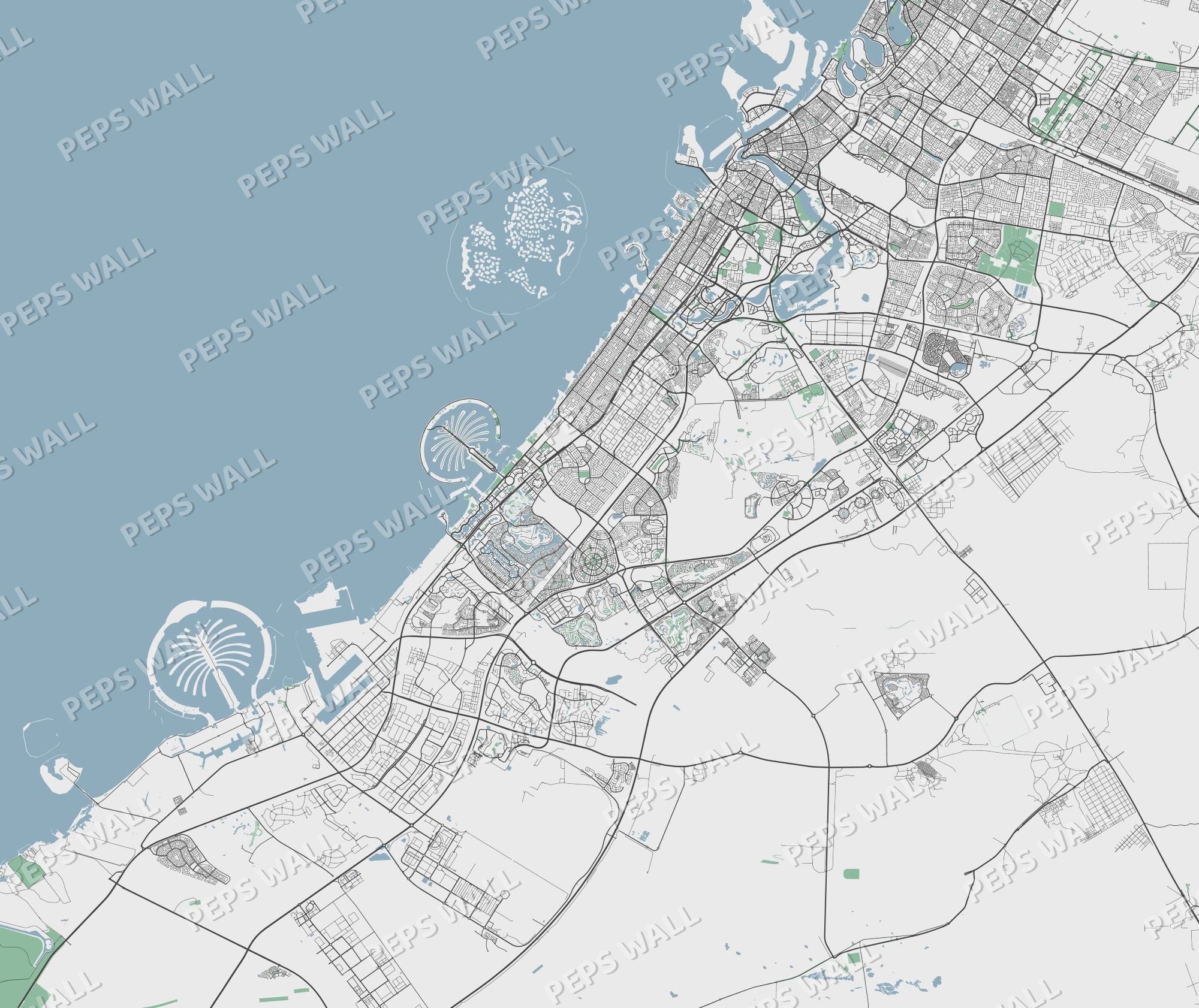 Dubai map - Satellite