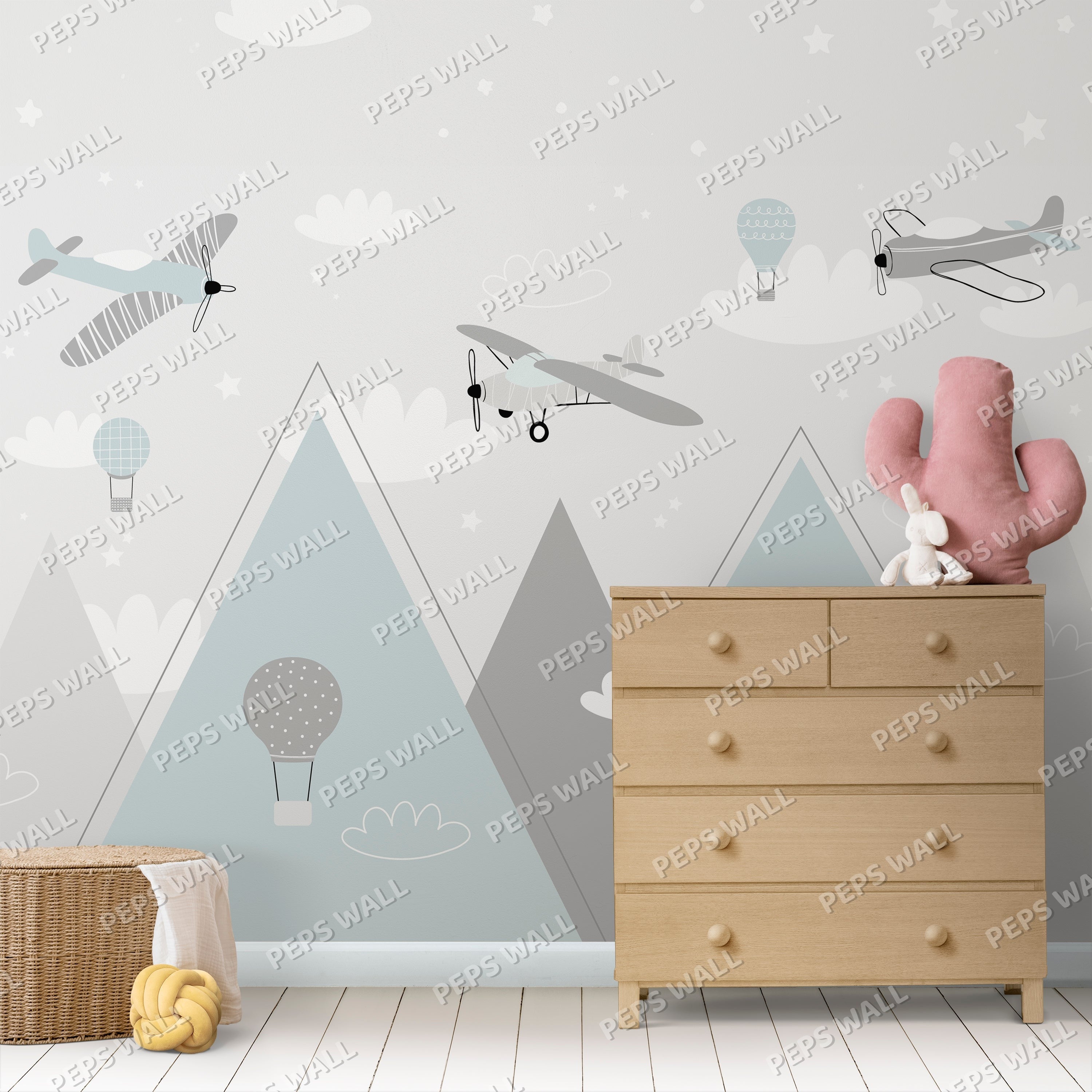 Planes in blue mountains