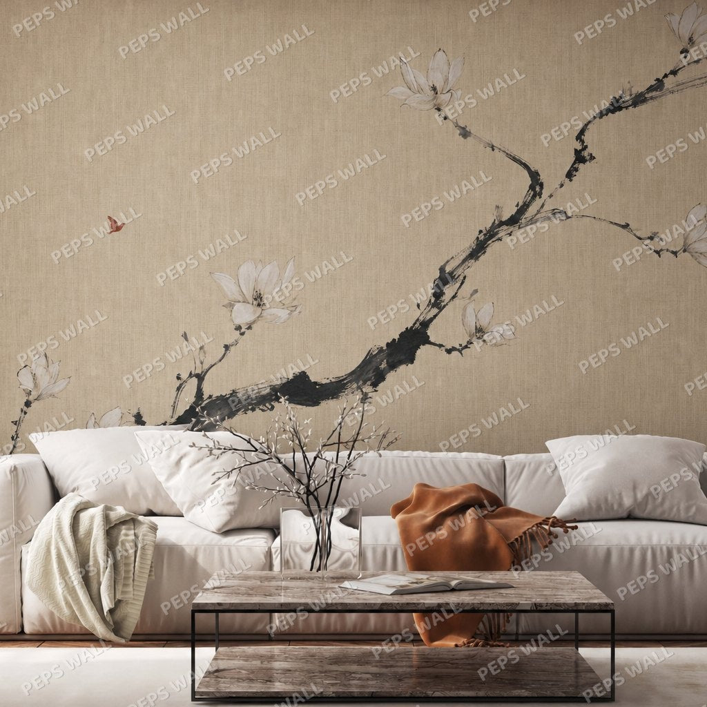 Le Silence — chinoiserie wallpaper Dubai, Peps Wall