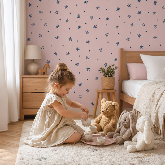 Small butterflies kids room wallpaper - custom mural printed and installed in Dubai