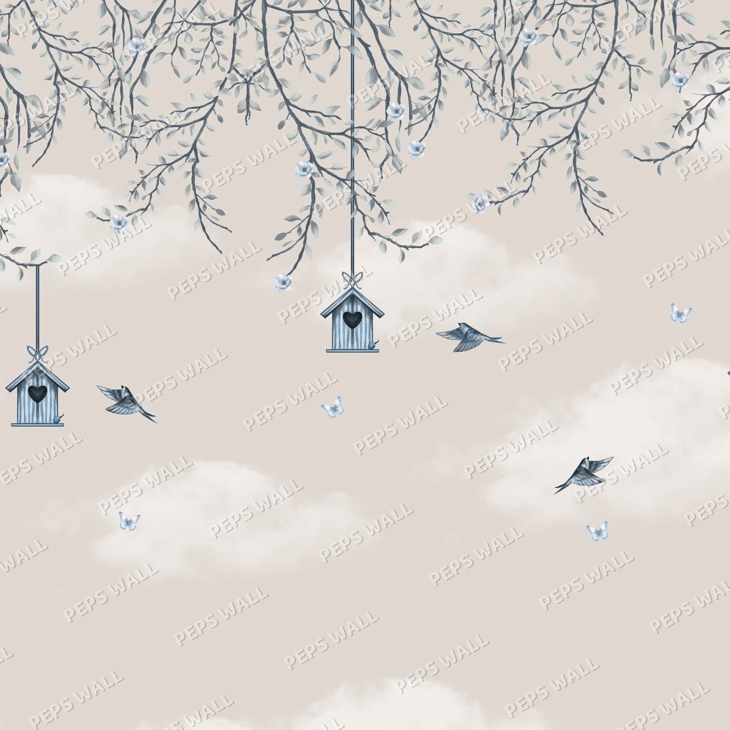 Songbird - Blue wallpaper design