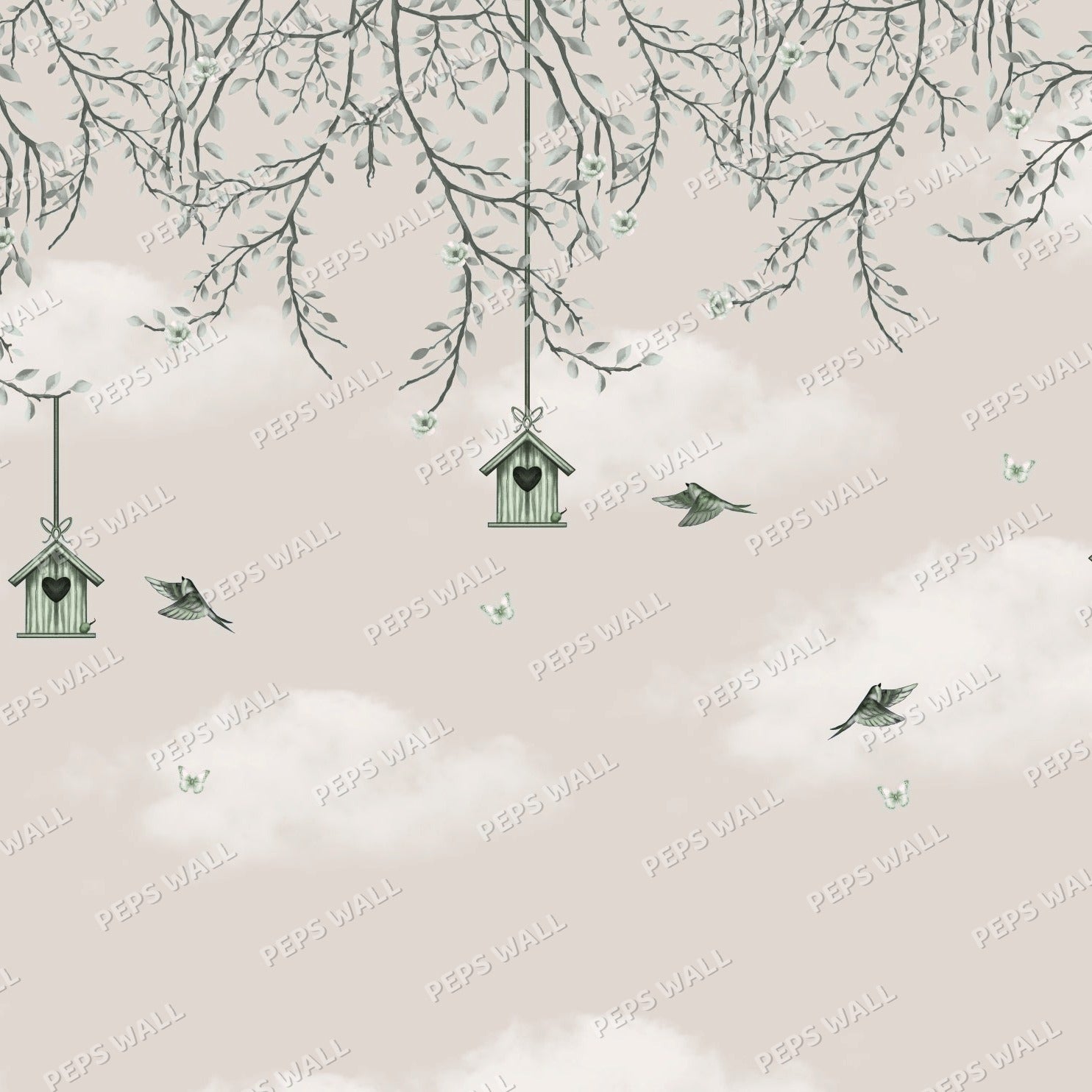 Songbird - Sage wallpaper design