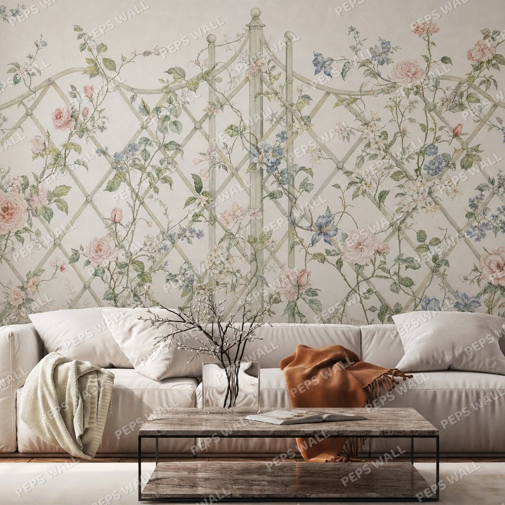 Spring Trellis — floral wallpaper Dubai, Peps Wall