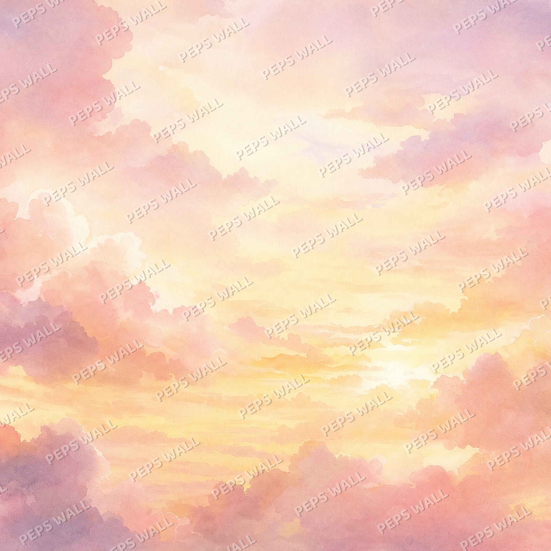 Sunset Clouds - Blush Gold wallpaper design