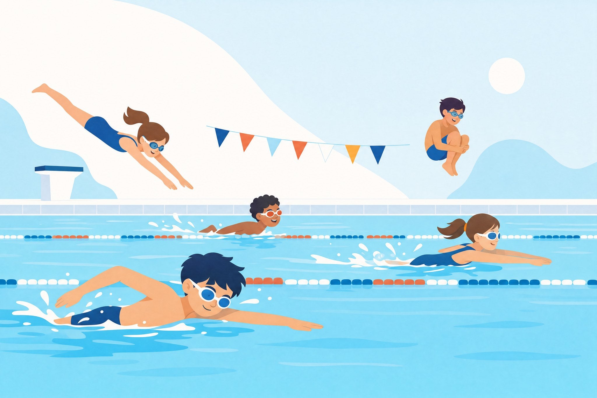 Swimming Splash - Minimalist