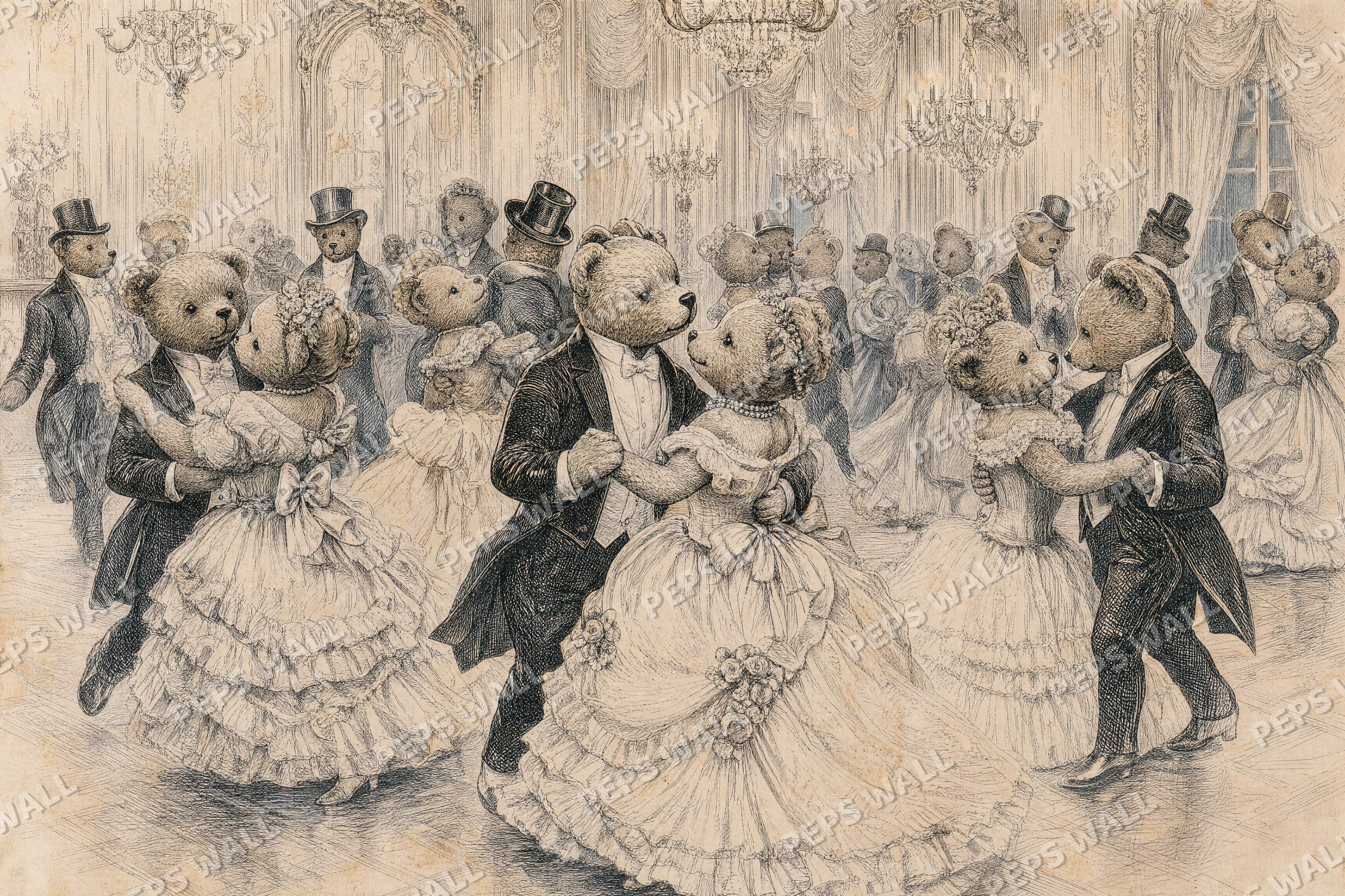 The Teddy Ball - made-to-measure wall mural design by Peps Wall Dubai