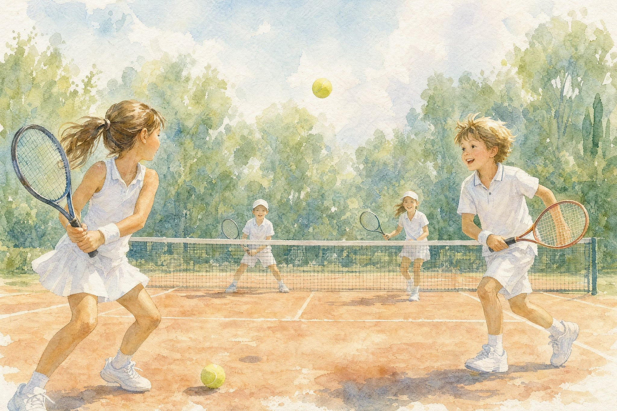 Tennis Match - Watercolor