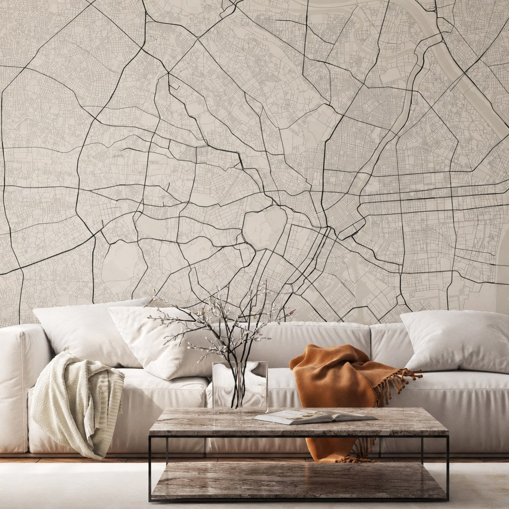 Tokyo City Lines — world map wallpaper Dubai, Peps Wall