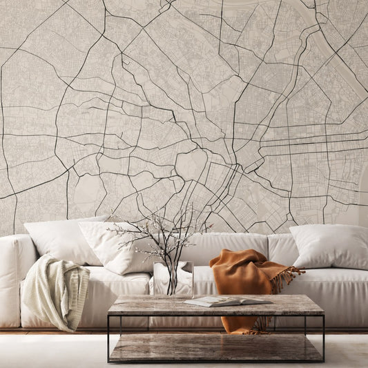 Tokyo City Lines — world map wallpaper Dubai, Peps Wall