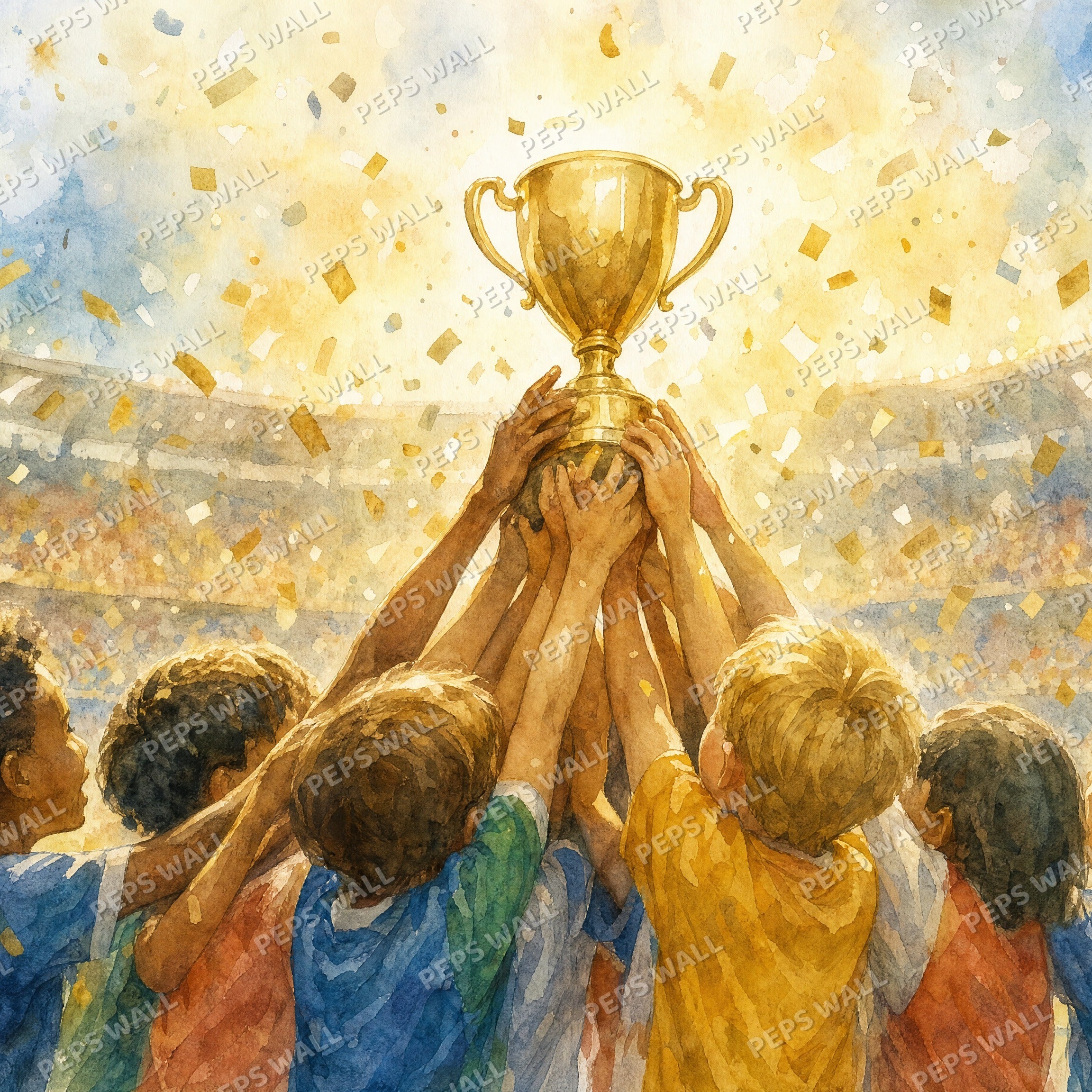 Trophy Day - Watercolor wallpaper design