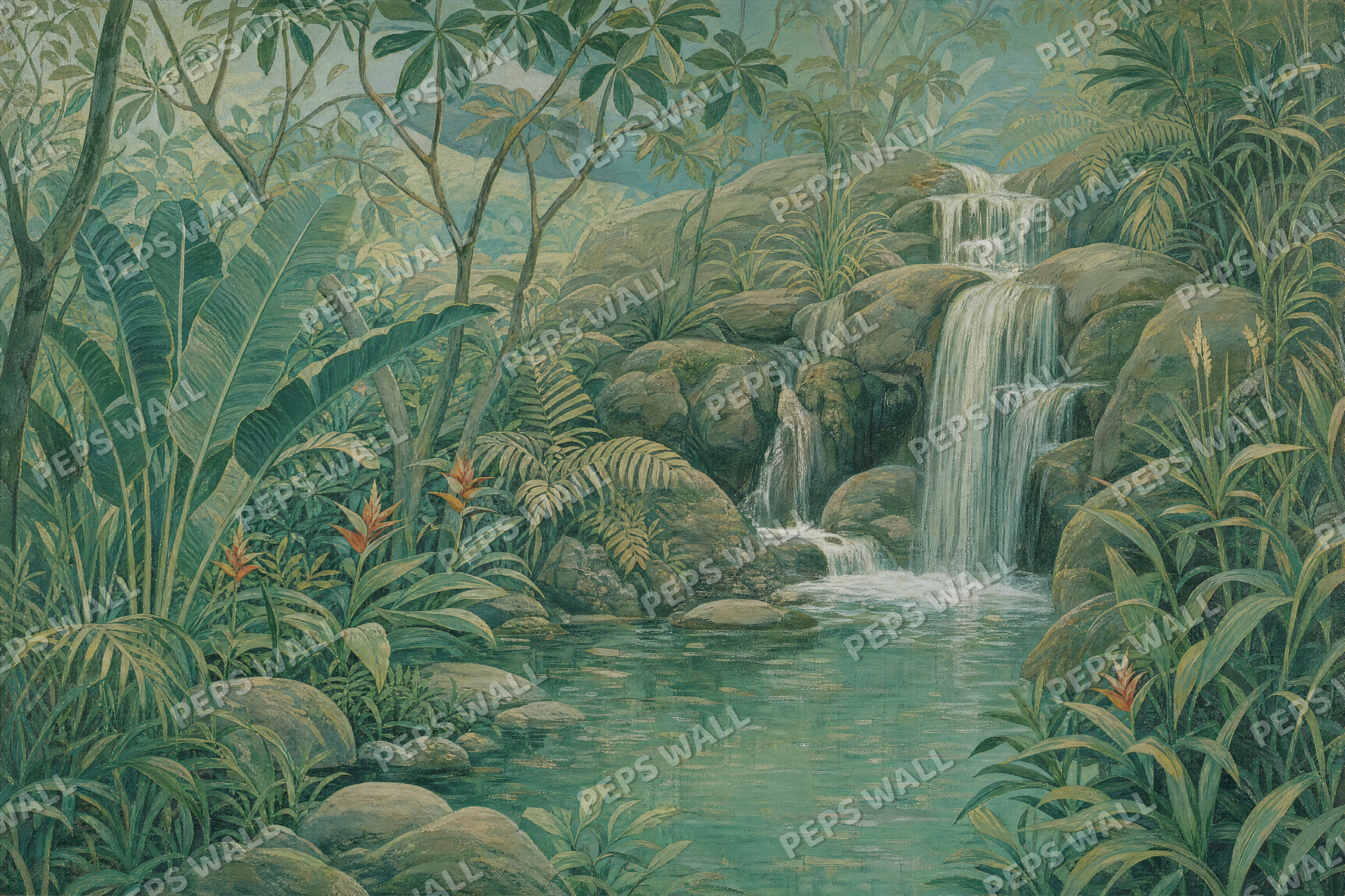 Tropical Falls - made-to-measure wall mural design by Peps Wall Dubai