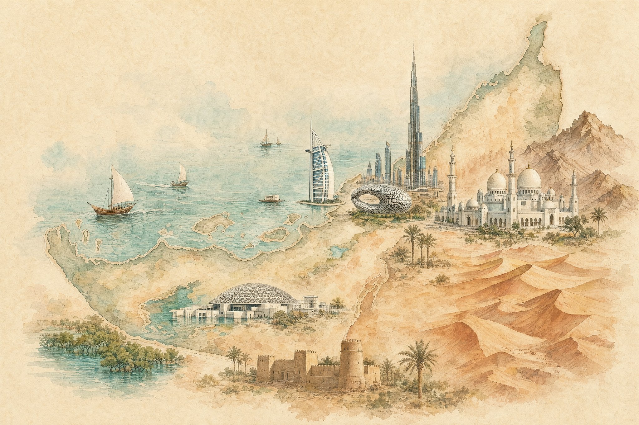 UAE Landmark Map