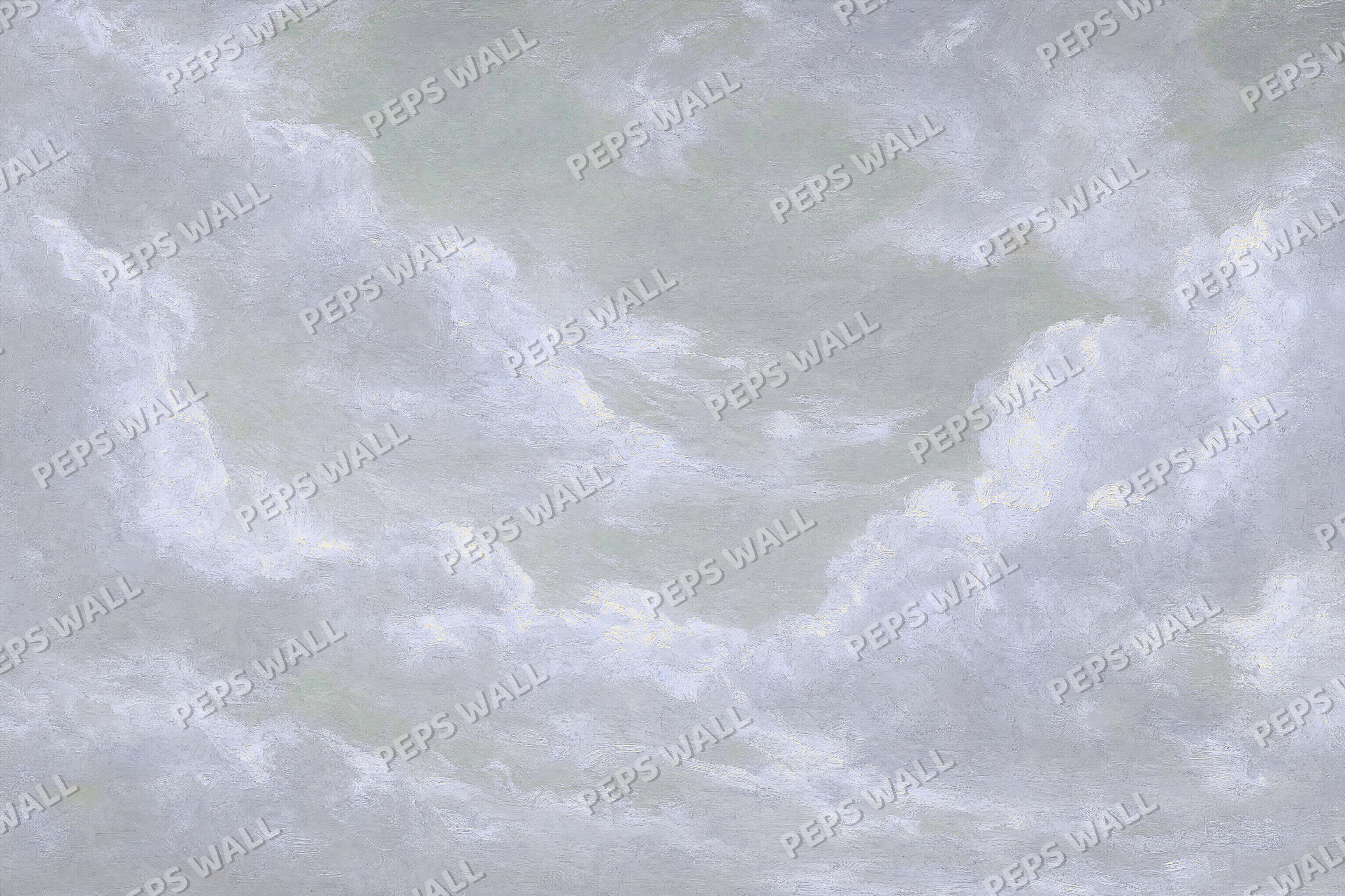 Vintage Clouds in Dusty Blue - made-to-measure wall mural design by Peps Wall Dubai