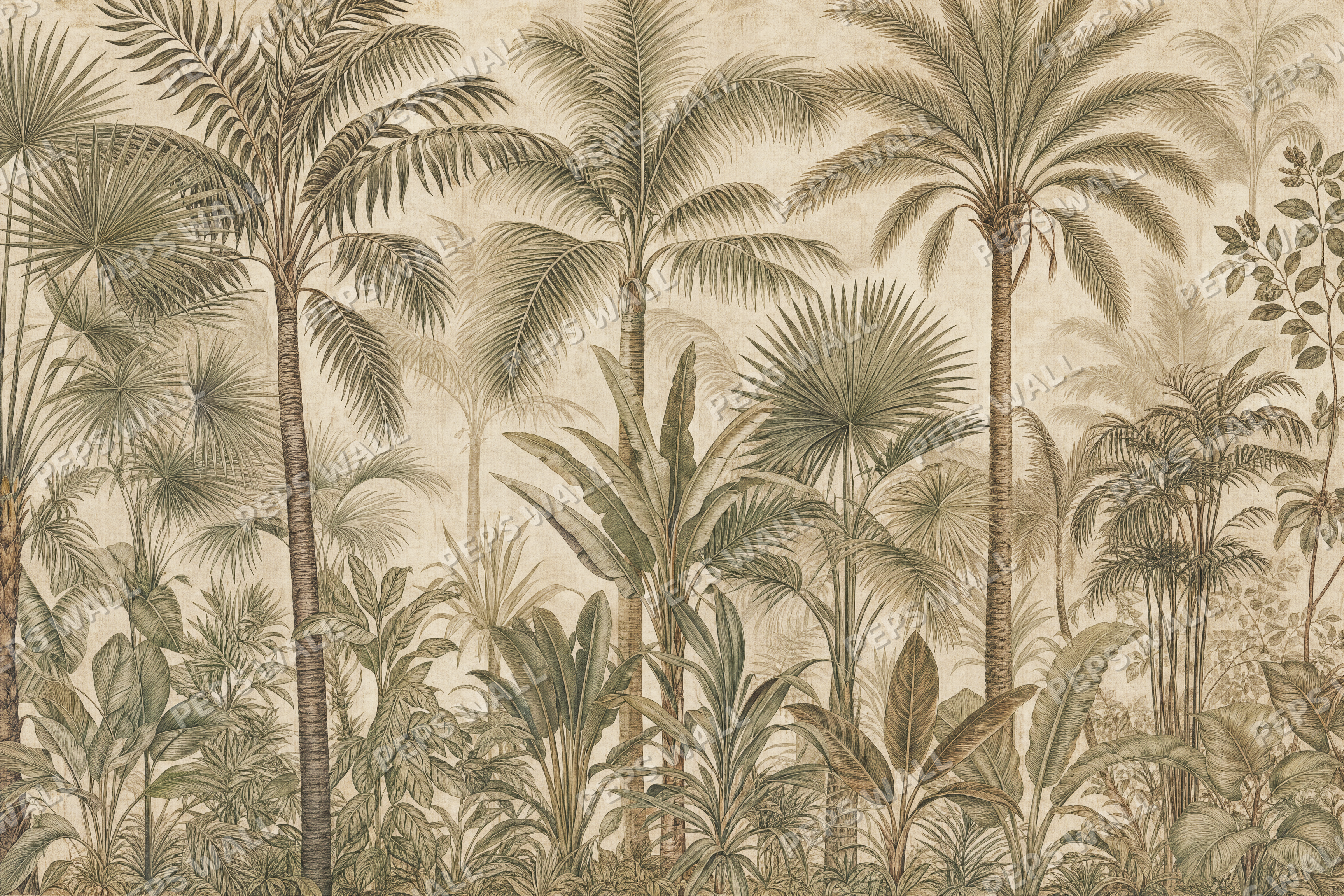 Vintage Palm Study - made-to-measure wall mural design by Peps Wall Dubai