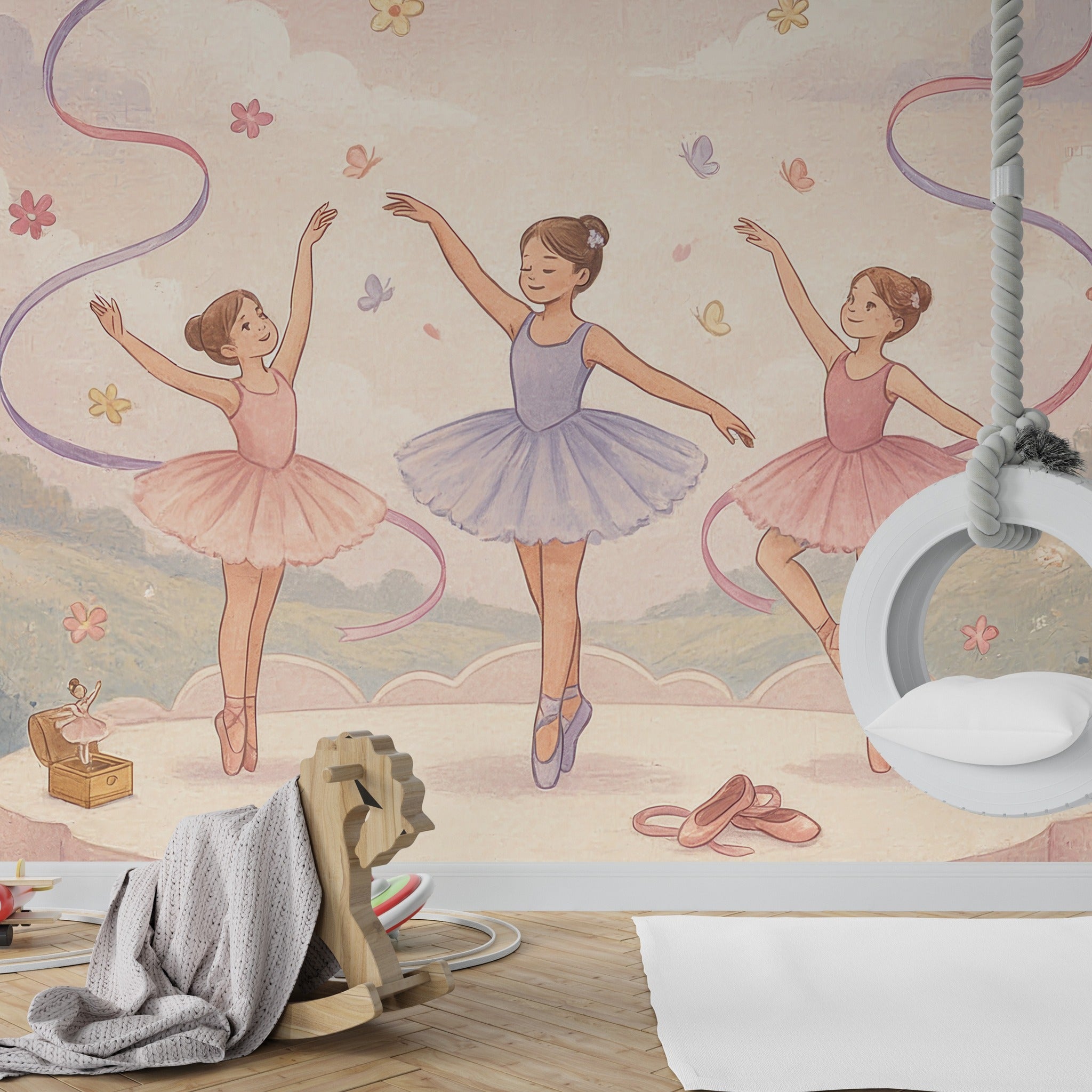 Whimsical Ballerinas — custom wallpaper Dubai, Peps Wall
