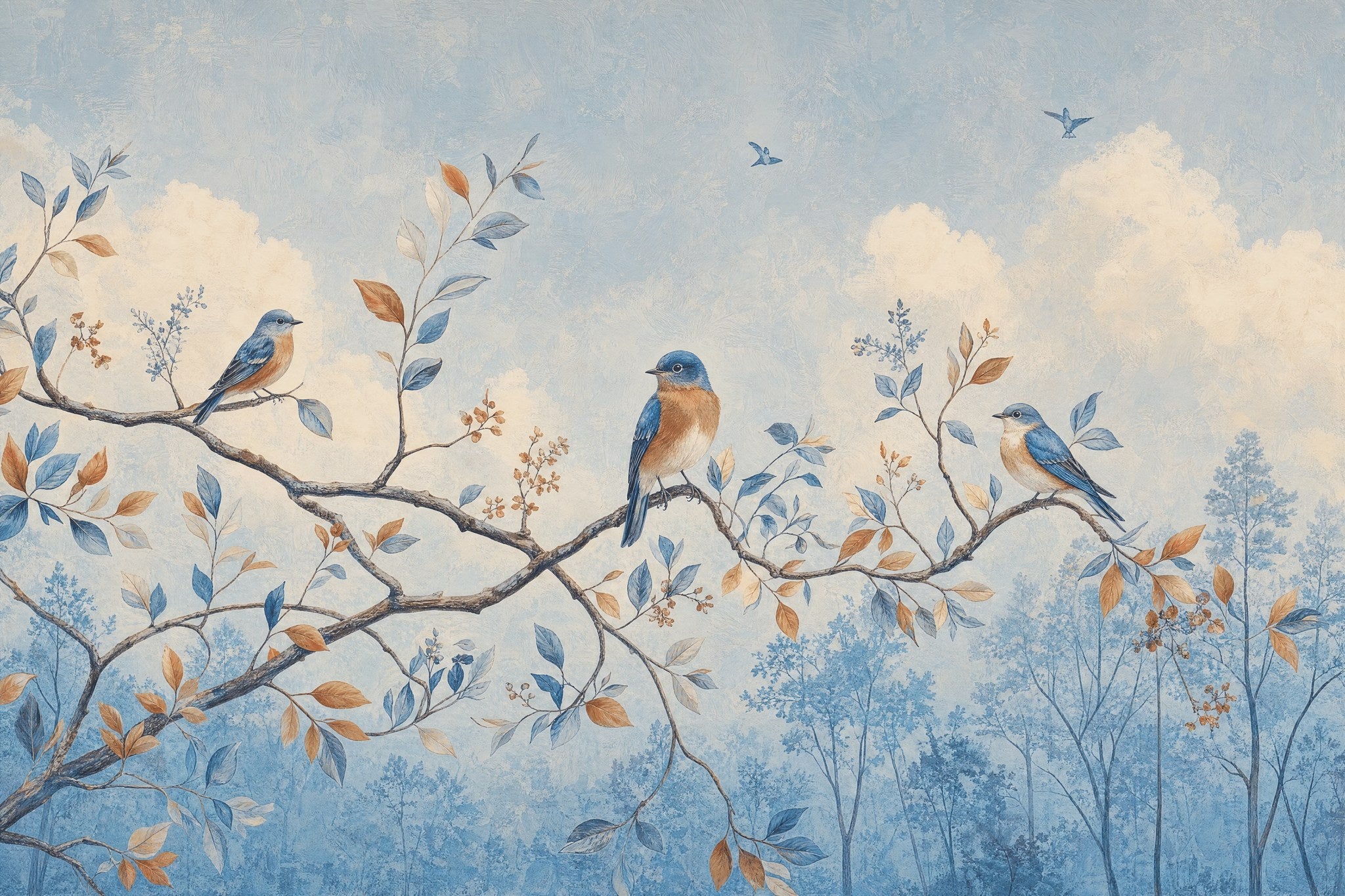 Whimsy Birds Powder Blue