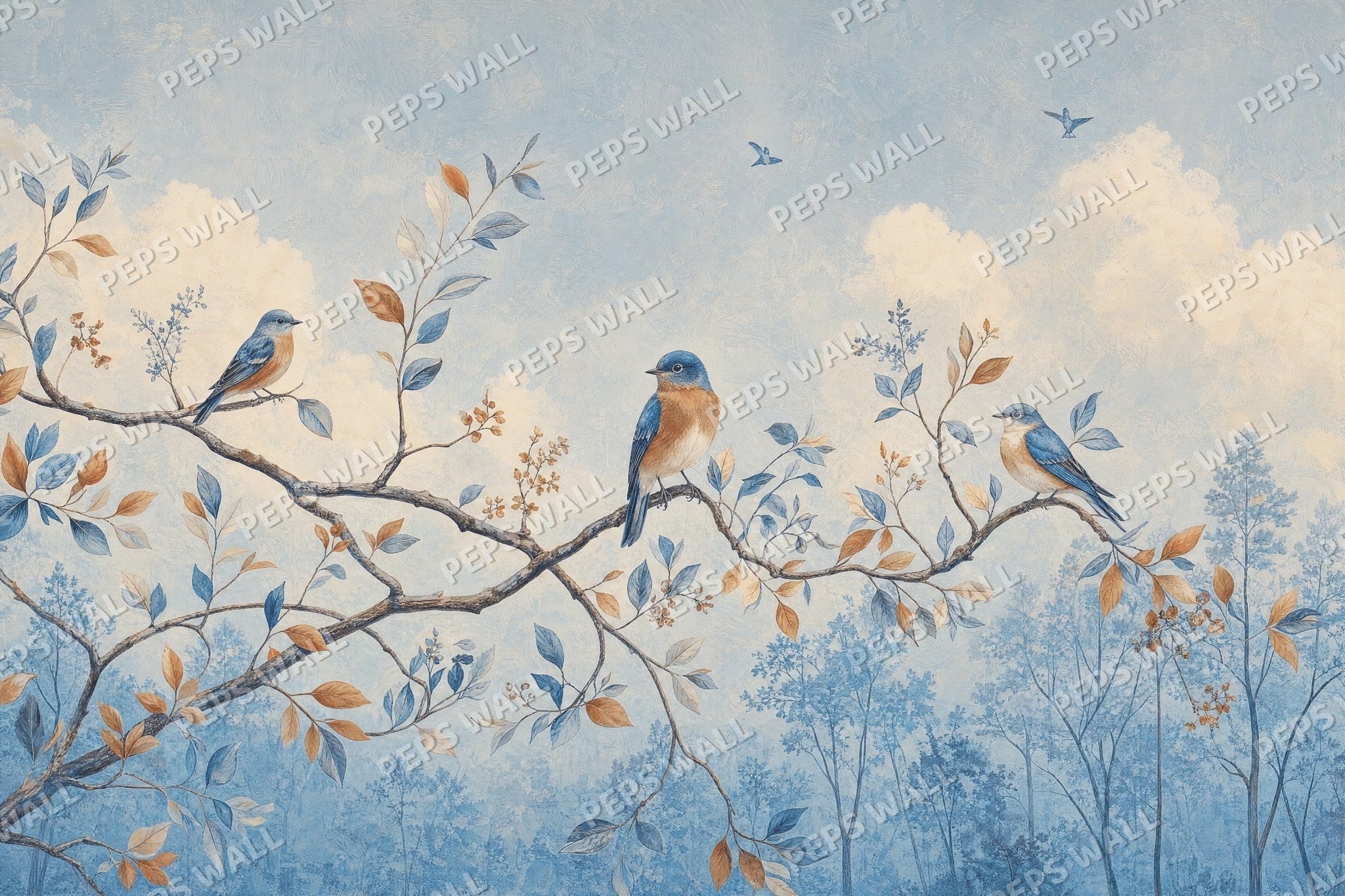 Whimsy Birds Powder Blue