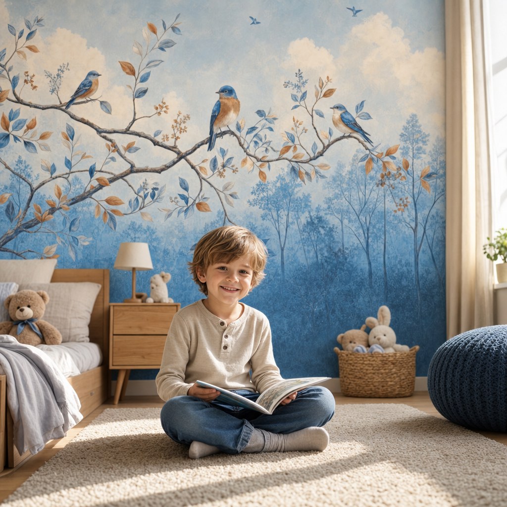Whimsy Birds Powder Blue