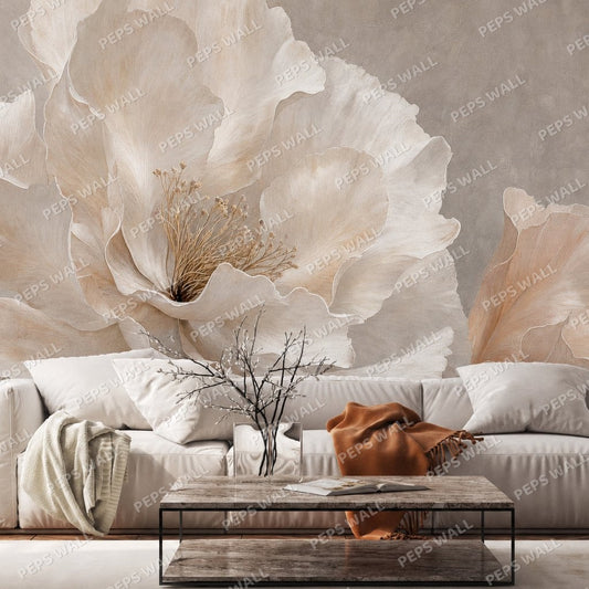 White Blossom Canyon — cherry blossom wallpaper Dubai, Peps Wall