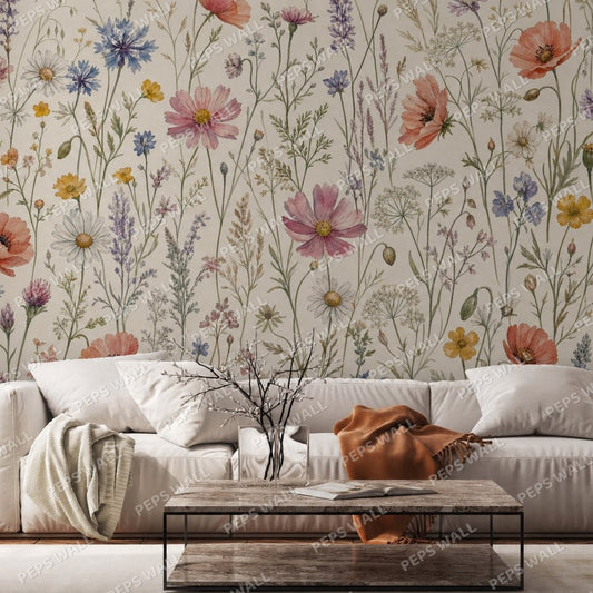 Wildflower Meadow — wildflower wallpaper Dubai, Peps Wall