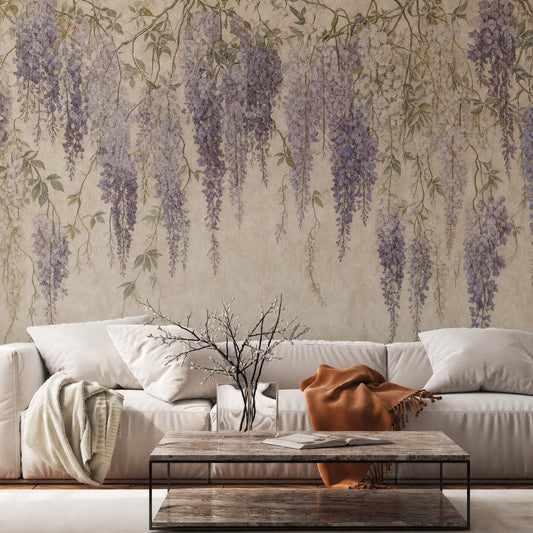 Wisteria Veil — floral wallpaper Dubai, Peps Wall