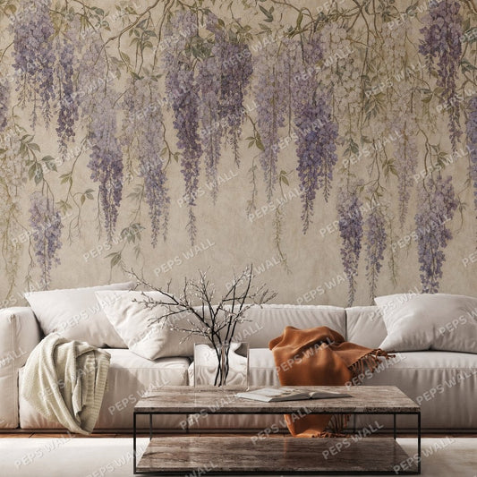 Wisteria Veil — floral wallpaper Dubai, Peps Wall