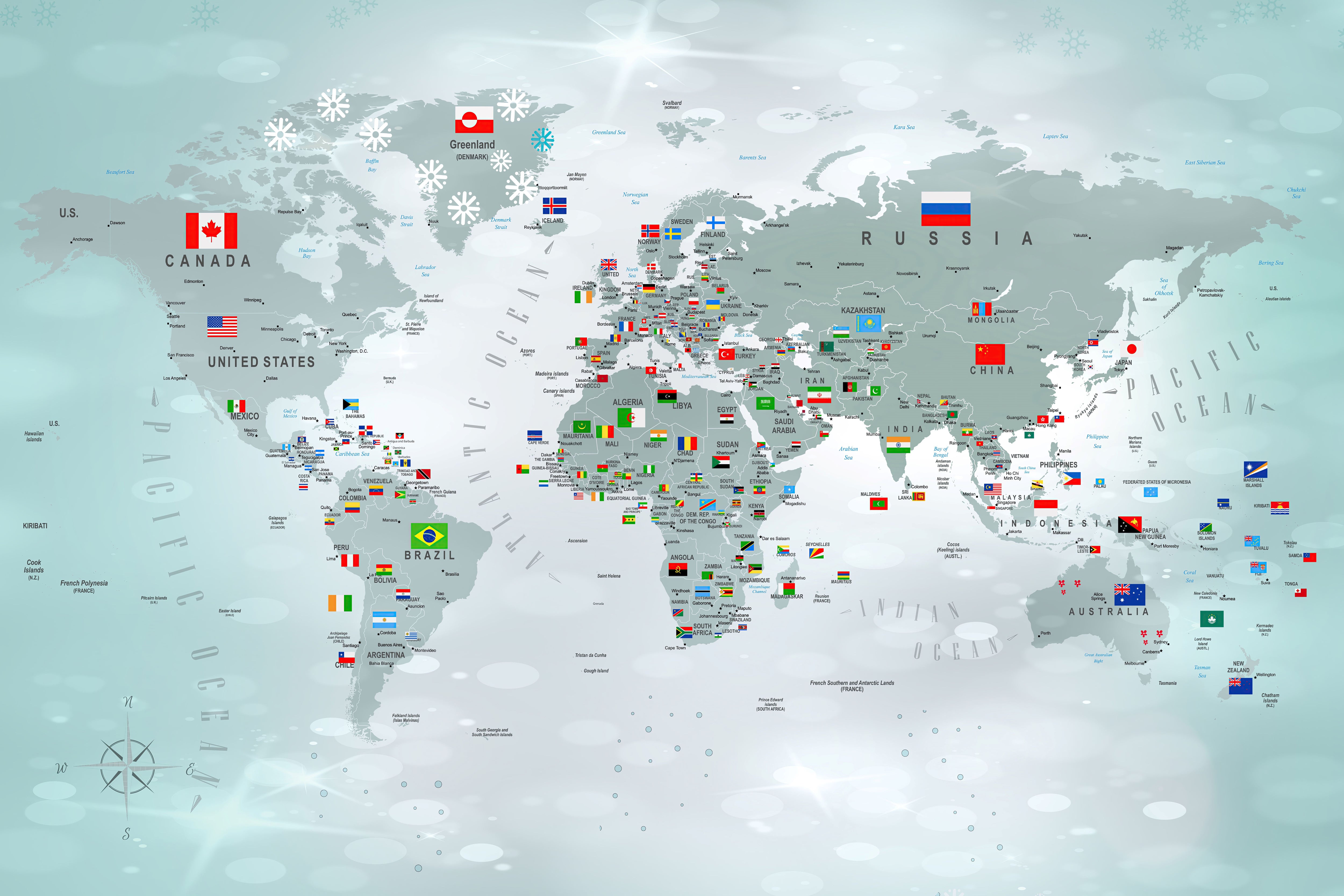 World Map with Flags