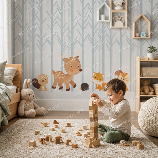Woodland Walk kids room wallpaper - custom mural printed and installed in Dubai