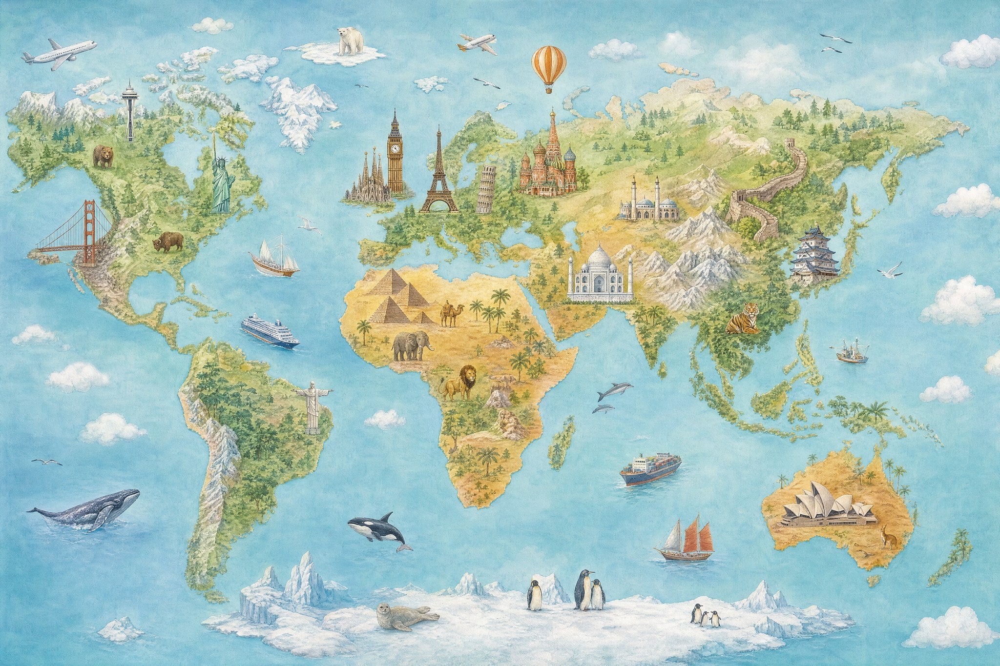 World Landmarks Map